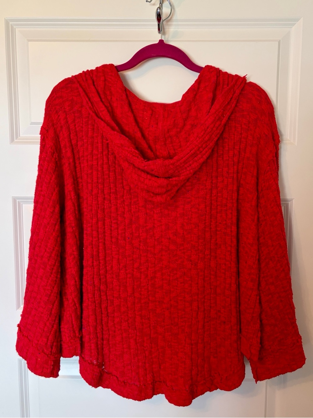 Free People Red Hooded Knit Sweater - Picture 3 of 11